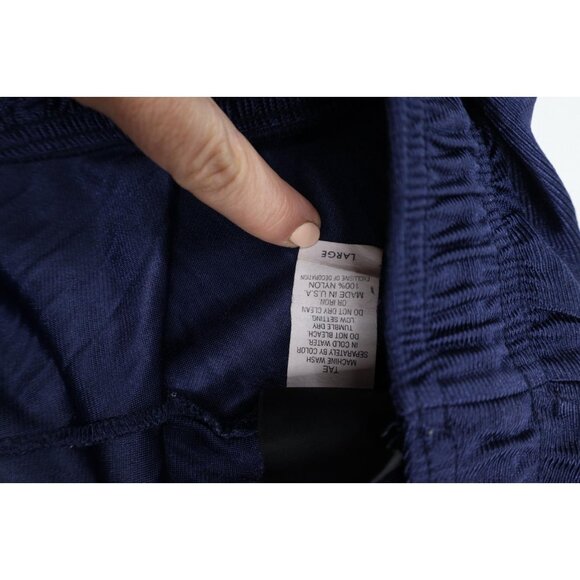 Vintage 90s Wilson Mens Large Blank Silky Nylon Basketball Shorts Navy Blue USA - Picture 6 of 13